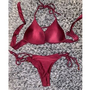 Burgundy Thong Bikini